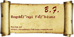 Bogdányi Fábiusz névjegykártya